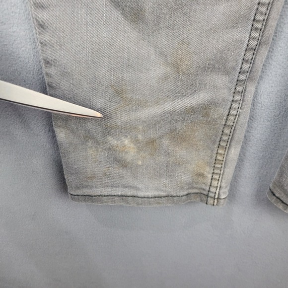 Levis 511 Jeans Men 34x32 Gray Denim Slim Fit Cotton Stretch Straight Leg Casual - Picture 4 of 15